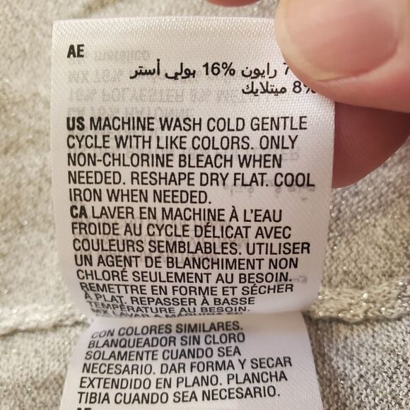 Alfani Metallic Thread Mixed-Stitch Open Cardigan in Gray/Silver- NEW - Picture 13 of 13